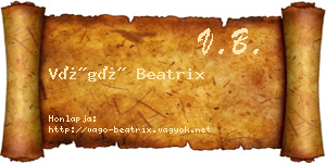Vágó Beatrix névjegykártya